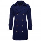Mens Trench Coat 2017 Winter Long Wool Trench Coat Men Slim Fit Pea Coat Windbreaker Casual Men\'s J
