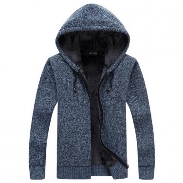 Jackets Men Cotton Hooded Jacket Sweater Mens Thicken Warm Autumn Winter Jacket Men Padded Knitted C