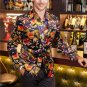 new Flower blazer jacket male slim fashion men\'s fashion personality flat flannelette print coat hi