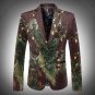 new Flower blazer jacket male slim fashion men\'s fashion personality flat flannelette print coat hi