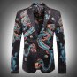 new Flower blazer jacket male slim fashion men\'s fashion personality flat flannelette print coat hi