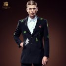 Free Shipping New male men fashion fanzhuan long coat plant flowers plants embroidered winter coat 0