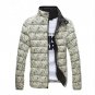 Mens 2017 Cool Autumn Winter Down Jacket Plus Size Coat For Cotton Warm Bodybuilding Man Flower Prin