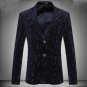 Mens Velvet Jacket Blazers Long Sleeve Butterfly Flower Printed Floral Coat Male Wedding Formal Dres