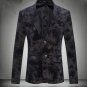 Mens Velvet Jacket Blazers Long Sleeve Butterfly Flower Printed Floral Coat Male Wedding Formal Dres