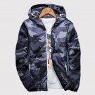 New 2017 autumn hooded jacket men Thin military jacket Fluorescent zipper Features windbreakers blue