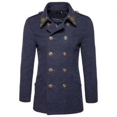 Men\'s wool coat winter long sections woolen coats Men turn down collar Casual Fashion casaco mascul