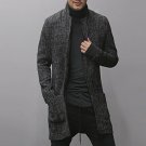 2017 Men autumn winter new black gray mixed color coarse cardigan men slim fashion cotton European s
