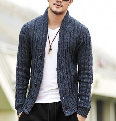 2016 NEW Men\'s cotton Sweater Slim wool Cardigans knitted coat open stitch V-Neck Long Sleeve Fashi