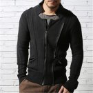 Men slim Casual Double zipper Knitwear coat autumn winter men\'s cardigan sweaters slim fit stand Co