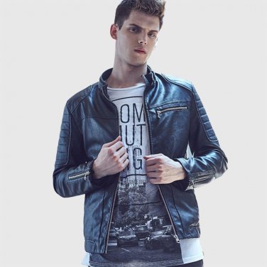Famous Brand Motorcycle Leather Jackets Men Leather PU 2017 Autumn Club Faux Leather Moto Jacket Cha
