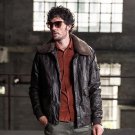2017 New Mens Winter PU Leather Moto jacket air force Thicken coat Jackets Fur Collar Outerwear Men 
