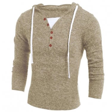 Sweater Men Pullovers Casual Fashion Sweater Knitted Hooded Loose Fit Knitting  Cotton Polyester Men