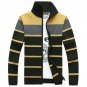 Collar cardigan casual sweater loose size stripe knit wool coat autumn and winter