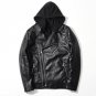 Men Winter Jackets Coats PU Hooded Bomber Jackets Men 2017 Autumn Club Men Faux Leather Jacket Chaqu