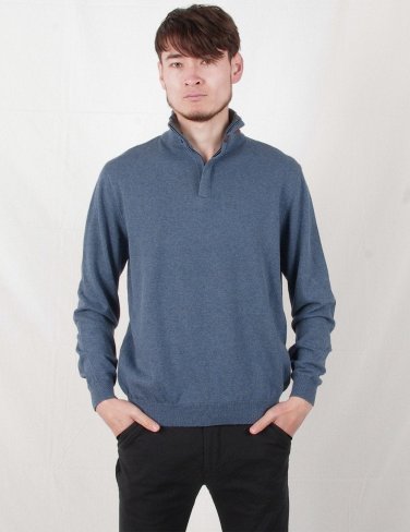 Spring Autumn Men\'s clothing Turtleneck Zippered Men Pullovers Sweater Knitted Patchwork Long sleev