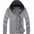 2015 Winter Men\'s Cotton Sweater Outwears Hooded Thickening Cardigan Knitting Sweater Male Zipper K