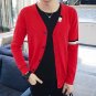 2017 New Style Men\'s Cashmere Cardigan Sweater Coat V-Neck Male Thin Striped Pockets Mens Knitting