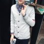 2017 New Style Men\'s Cashmere Cardigan Sweater Coat V-Neck Male Thin Striped Pockets Mens Knitting