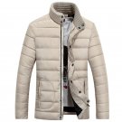 2015 Winter Style Men Keep Warm Cotton Coat Knitting Stand Collar Jacket Casual Wear Y00125