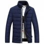 2015 Winter Style Men Keep Warm Cotton Coat Knitting Stand Collar Jacket Casual Wear Y00125