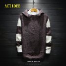 2017 New Winter Warm Slim Men Sweater Coat Long Sleeve Patchwork Hooded Knitted Pullovers for Men Sw