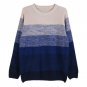 Men\'s Casual Round Neck Winter Warm Long Sleeve Striped Knit Sweater Pullover Knitwear Jumper Coat