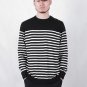2016 Spring Autumn Men\'s clothing Striped Button Design O-Neck Long Sleeve Knitted Pullovers Sweate