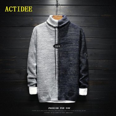 2017 New Men Thick Warm Pullovers High Quality Couple Lovers Sweater Men Winter Coat Grey Plus Size 