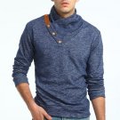 Autumn New Men Sweatshirt 2017 Hot Sale Slim Fit Long Sleeve Hoodies Men Plus Size Button Decor Knit