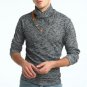 Autumn New Men Sweatshirt 2017 Hot Sale Slim Fit Long Sleeve Hoodies Men Plus Size Button Decor Knit