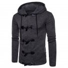 2017 New Men Hooded Sweatshirts Casual Long Sleeved Knitwear Hooded Coat Jacket Horns Slim Fit Coats