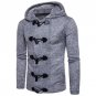 2017 New Men Hooded Sweatshirts Casual Long Sleeved Knitwear Hooded Coat Jacket Horns Slim Fit Coats