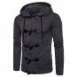 2017 New Men Hooded Sweatshirts Casual Long Sleeved Knitwear Hooded Coat Jacket Horns Slim Fit Coats