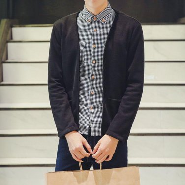 NEW 2017 Spring thin sweater cardigan sweater coat male Classical joker Knitting cardigan pocket Can