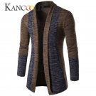 2017 winter Men Solid Slim Trench Coat Long Sleeve Jacket Cardigan Knit Knitwear Jackets England Sty