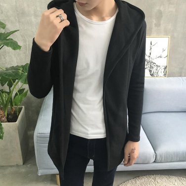 Men\'s spring cardigan High grade pure cotton knitted jacket Solid color cultivate one\'s moral char