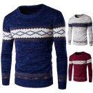 2016 Cotton striped Sweater Men Brand Jacquard Jumpers O neck Pullover lover Couple Mens Sweaters Bl