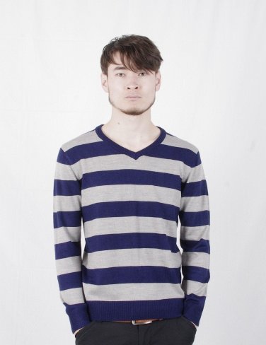 2016 Spring Autumn Men\'s Striped Stripes V-Neck Jersey Knitted Sweaters Fashion Casual Male Pullove