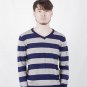 2016 Spring Autumn Men\'s Striped Stripes V-Neck Jersey Knitted Sweaters Fashion Casual Male Pullove