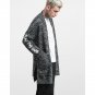 Autumn and Winter Life Like a Dream English Jacquard Lengthened Coat Hip Hop Streetwear Men\'s Long