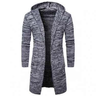 Men Slim Coat Winter men\'s Long Sleeve Jacket Trench Stylish Cardigan knit Warm Knitwear Jackets fo