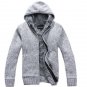 Hot 2017 new Men\'s Fashion winter Knitted jacket Coat Cotton Hooded thick white cardigan sweater Sw