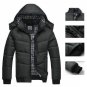 2016 New Men Winter Thick Warm Hooded Coat Long Sleeve Jacket Parkas Hat Detachable Outwear for Man