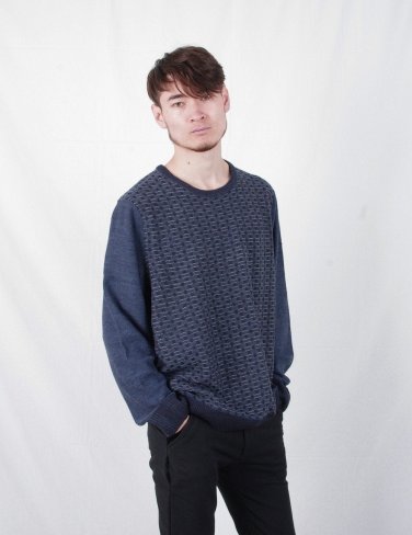 New Geometric O-Neck Long Sleeve Computer Knitted Casual Men Male Pullover Sweater Jerseys Coat Men 