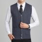 Casacos Autumn Winter Middle-aged Wool Vest Male Cardigan V-neck Knitting Vest Sleeveless Sweater Wa