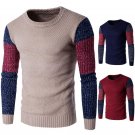 Brand New Men\'s Clothing 2015 Autumn O-neck Sweater Commercial Stripe Casual Knitted Slim Fit Men B