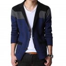 SHIERXI Autumn Coat Men Blazers Fashion Stitching Knitting Men Suit Slim Cotton Jacket For Men Casua