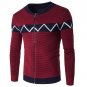 2016 New Men Striped Sweater 2016 Famous Brand navy blue/red Cardigans Zipper Turtleneck Knitted Car