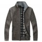 Thicken Velvet Men\'s Sweater Brand Fashion Male Zipper Cardigans Long Sleeve Winter Warm Sweaters M